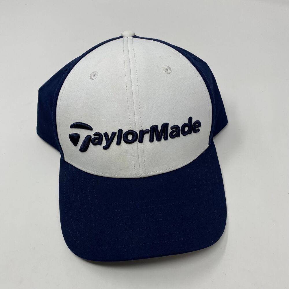 TaylorMade Adult Mens Blue White Adjustable Strapback‎ Causal Golf Hat